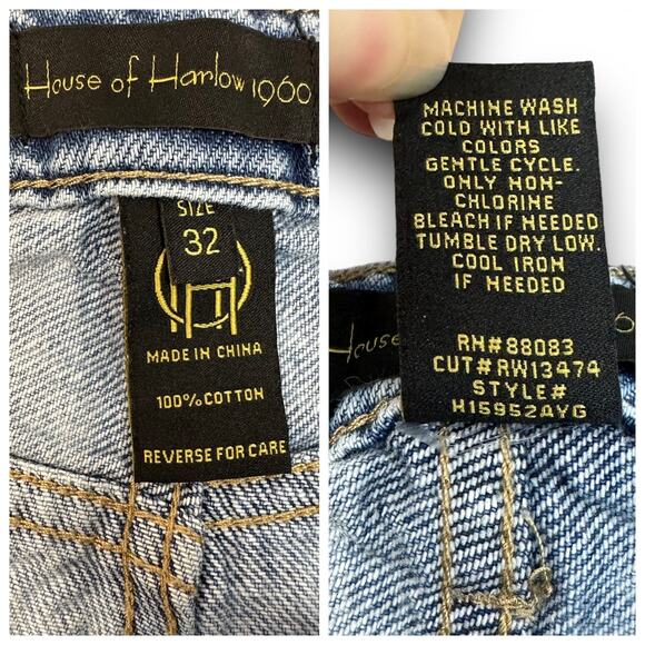 House of Harlow 1960 Denim Jean Cutoffs Shorts Button Fly High Waist Size 32 - Picture 4 of 4